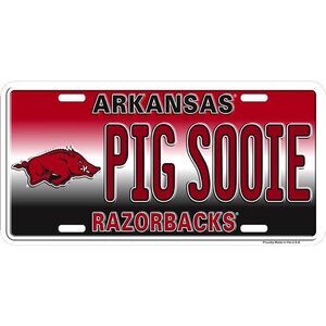 Arkansas Razorbacks NCAA "Pig Sooie" License Plate